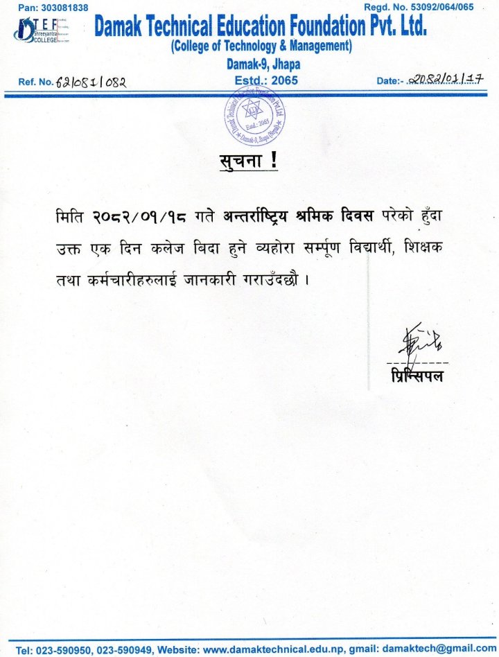 Regarding International Labour  day